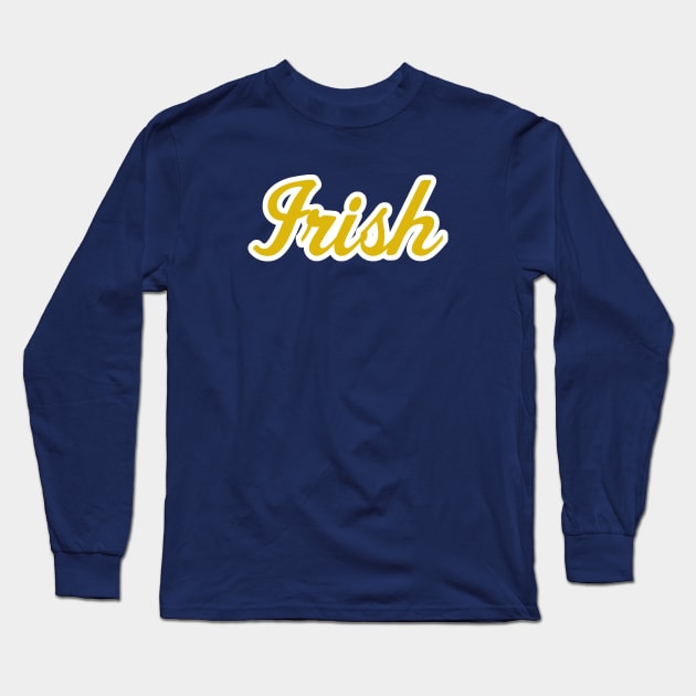 Retro Irish Script Long Sleeve T-Shirt by twothree